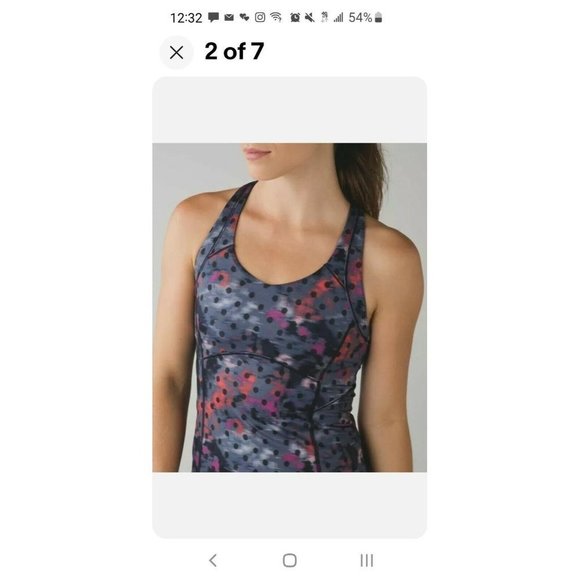 𝅺lululemon Kanto Catch Me Tank Top Built In Bra Racer Back Size 6 Blue Pink... - Picture 1 of 7